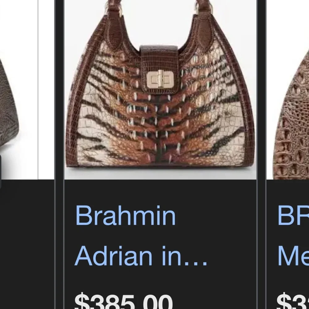 Brahmin Brown and Tan Crocodile Shoulder Bag - Picture 2 of 2